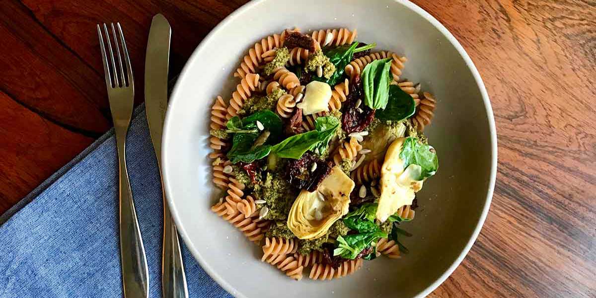 High Protein Pesto Pasta Recipe